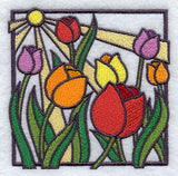 Stained Glass Tulip Square