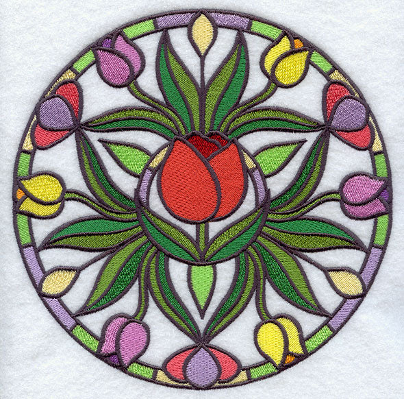 Stained Glass Tulip Medallion