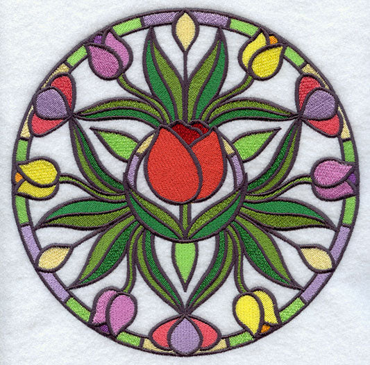 Stained Glass Tulip Medallion