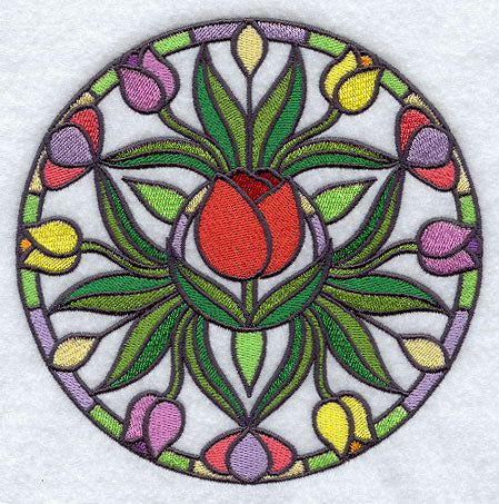 Stained Glass Tulip Medallion