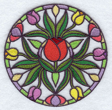 Stained Glass Tulip Medallion