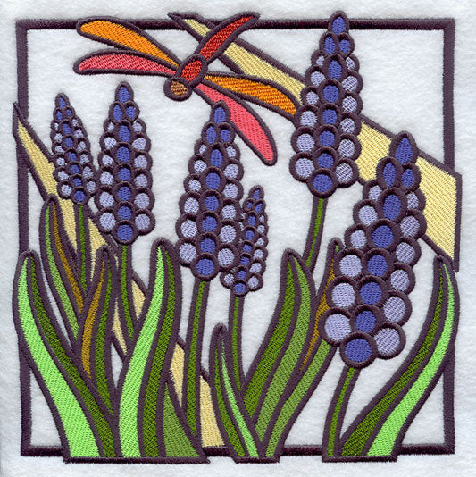 Stained Glass Hyacinth Square