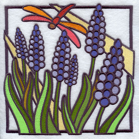 Stained Glass Hyacinth Square