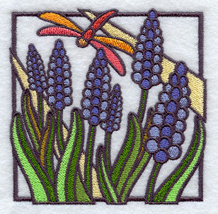 Stained Glass Hyacinth Square