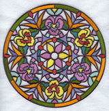 Stained Glass Pansies Medallion