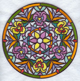 Stained Glass Pansies Medallion
