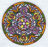 Stained Glass Pansies Medallion