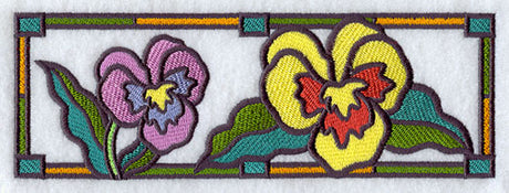 Stained Glass Pansies Border