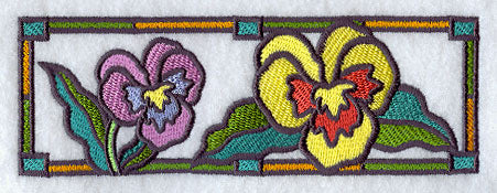 Stained Glass Pansies Border