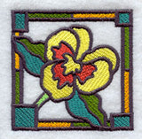 Stained Glass Pansies Corner