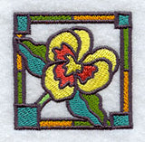 Stained Glass Pansies Corner