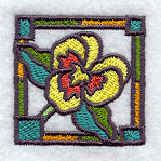 Stained Glass Pansies Corner