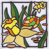 Stained Glass Turtle Square