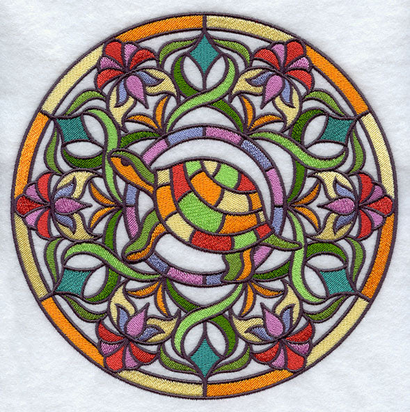 Stained Glass Turtle Medallion