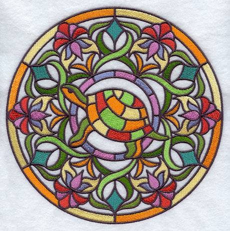 Stained Glass Turtle Medallion