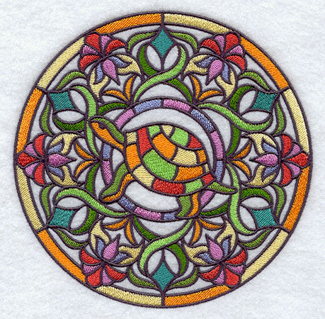 Stained Glass Turtle Medallion