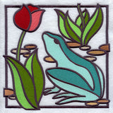 Stained Glass Frog Square