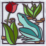 Stained Glass Frog Square