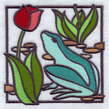 Stained Glass Frog Square