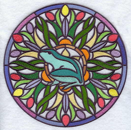 Stained Glass Frog Medallion