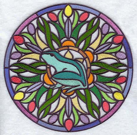 Stained Glass Frog Medallion