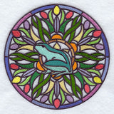 Stained Glass Frog Medallion