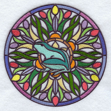 Stained Glass Frog Medallion