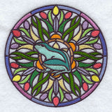 Stained Glass Frog Medallion