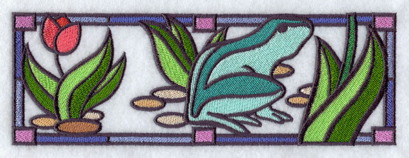 Stained Glass Frog Border