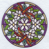 Stained Glass Dragonflies Medallion