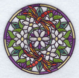 Stained Glass Dragonflies Medallion