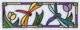 Stained Glass Dragonflies Border
