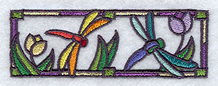 Stained Glass Dragonflies Border