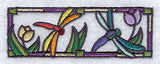 Stained Glass Dragonflies Border