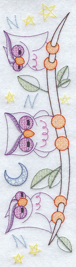 Sleepy Owls Spray 1 - Facing Right