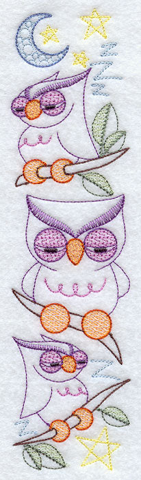 Sleepy Owls Spray 2 - Facing Left