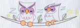 Sleepy Owl Border - Facing Right