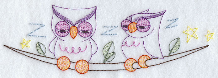 Sleepy Owl Border - Facing Right