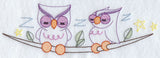 Sleepy Owl Border - Facing Right