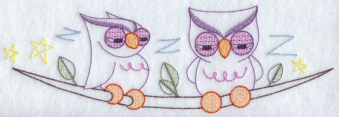 Sleepy Owl Border - Facing Left