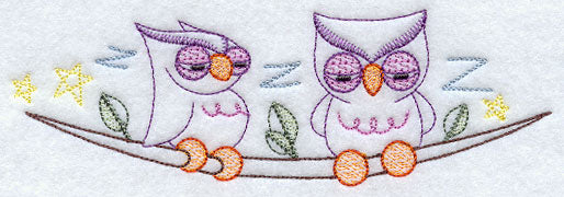Sleepy Owl Border - Facing Left