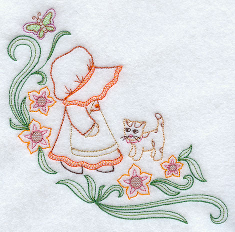 Sweet Dreams Sunbonnet Sue Corner - Facing Right