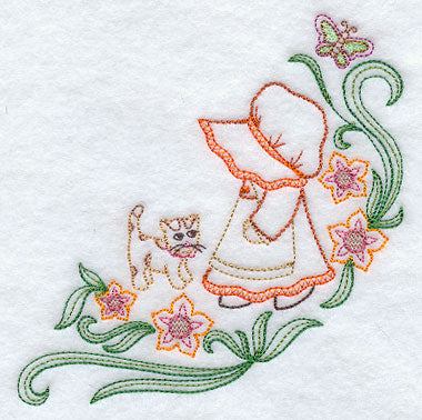 Sweet Dreams Sunbonnet Sue Corner - Facing Left