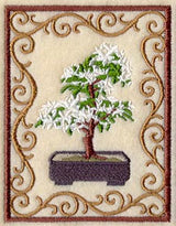 Bonsai Tree in Bloom with Border