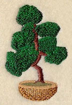 bonsai tree embroidery Bonsai Tree 2.6" x 1.72" / 66.02mm x 43.71mm | Machine Embroidery Design