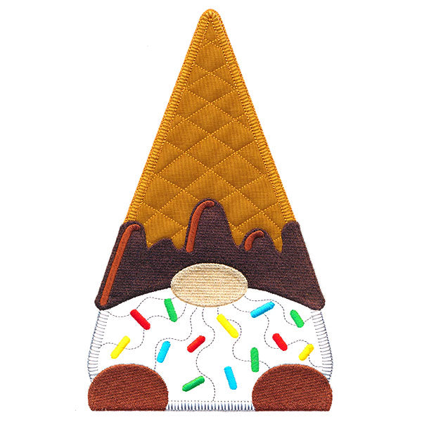 Scrumptious Ice Cream Gnome (Heirloom Applique)