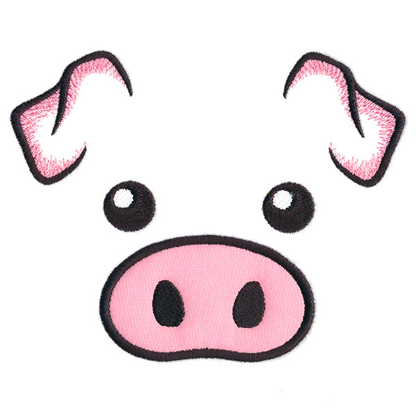 Friendly Pig Face (Applique)