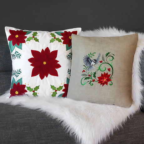 Poinsettia Pillow Feature (Heirloom Applique)