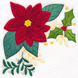 Poinsettia Pillow Corner (Heirloom Applique)
