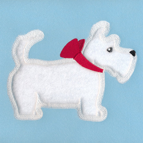 Pawsome Pet Pal - Scotty Dog with Bow (Applique)